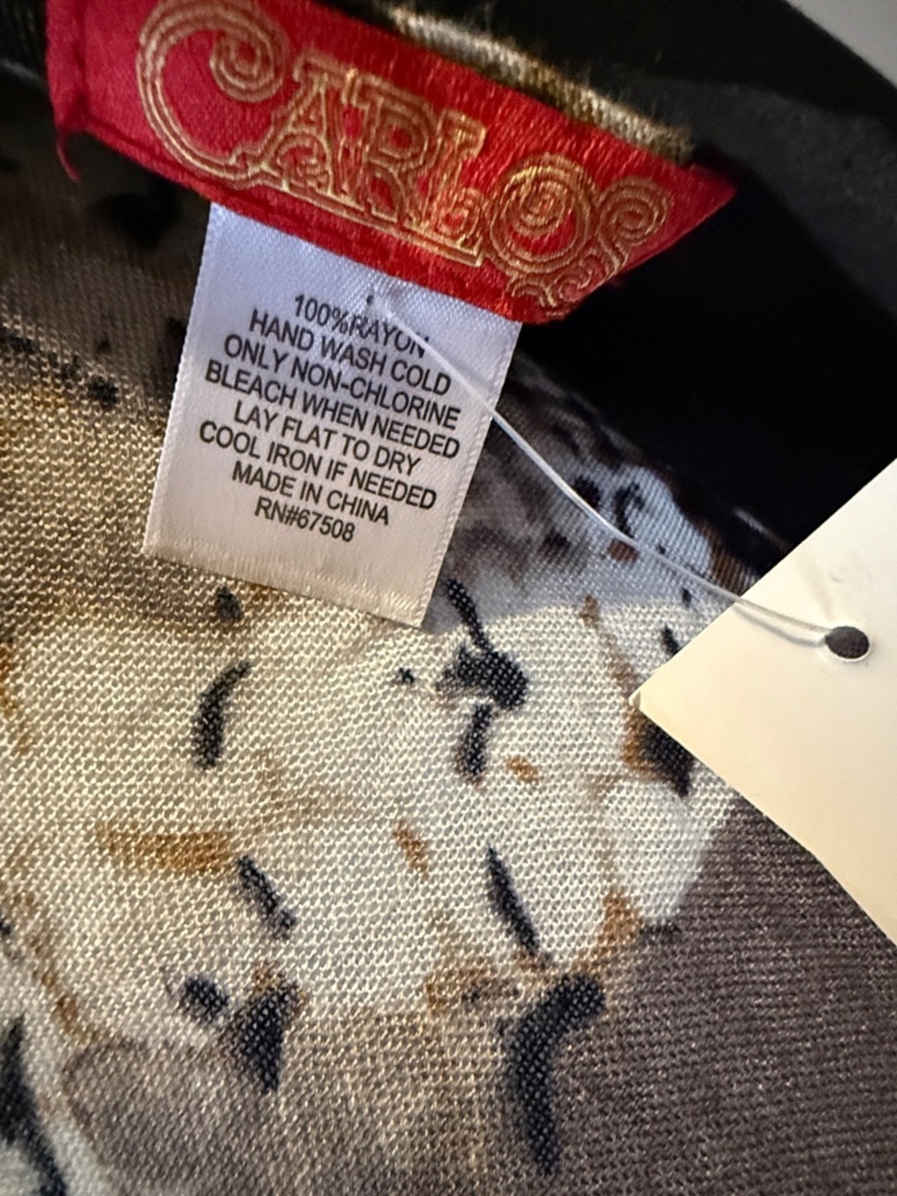 Carlos by Carlos Santana Taupe, Black & Cream Animal Mix Shawl - Picture 4 of 9